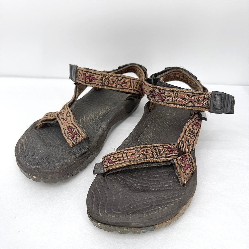 Teva Sandals Terradactyl Geometric Strappy Hiking Outdoor Gorpcore Brown W8